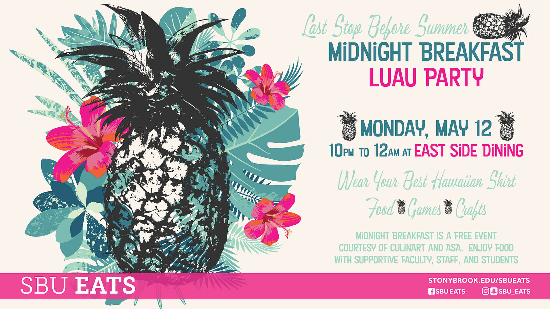 midnight breakfast luau party