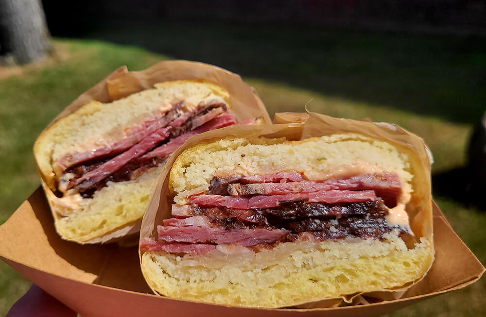 The Pastrami Knish'wich