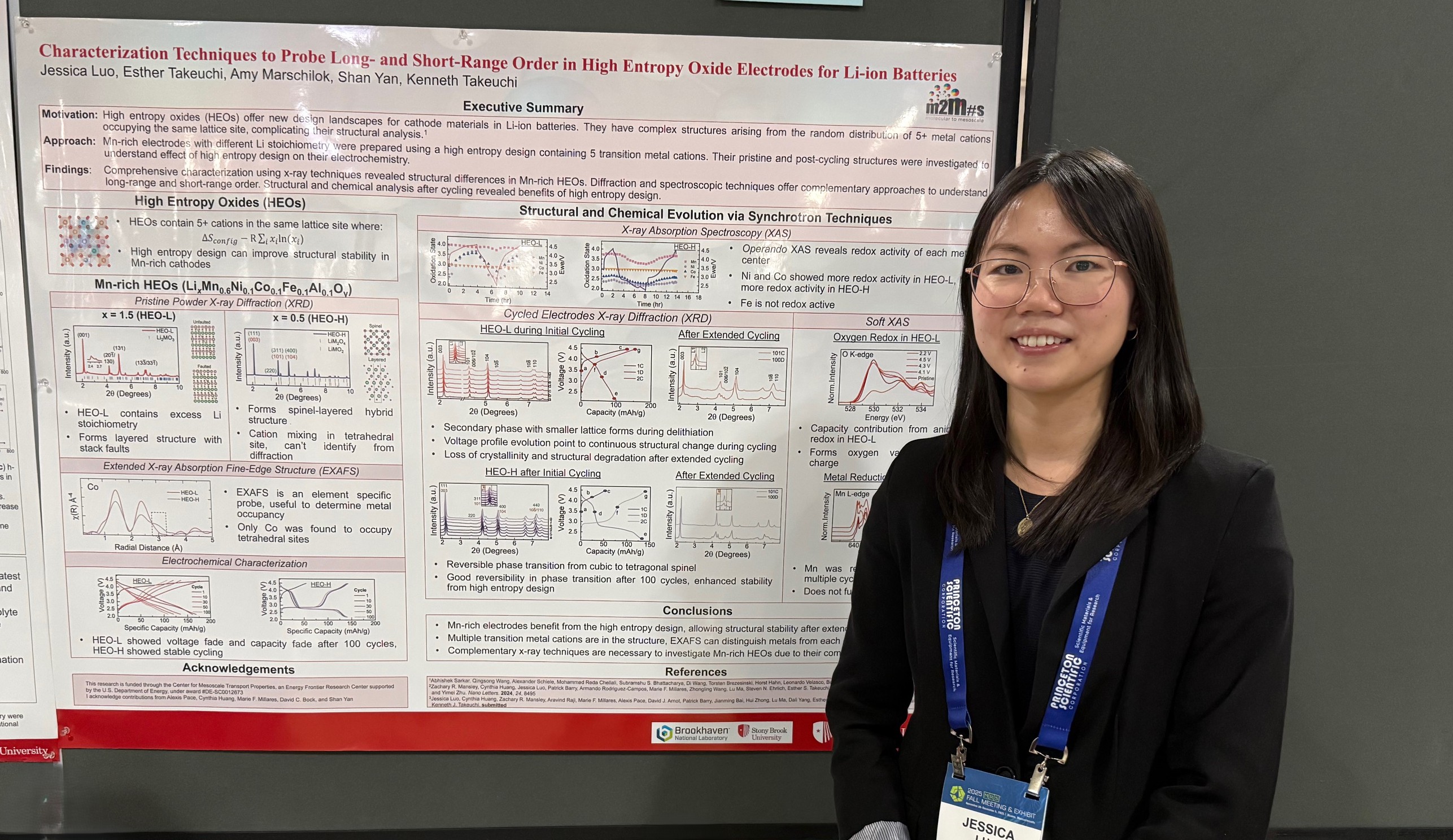 Jessica Luo with poster at MRS Fall 2025 meeting