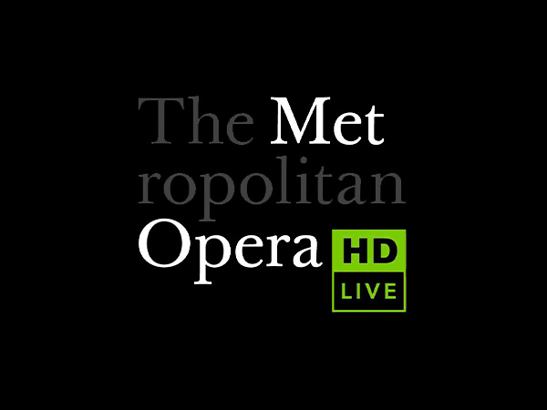The Metropolitan Opera Live in HD Logo on a black background.